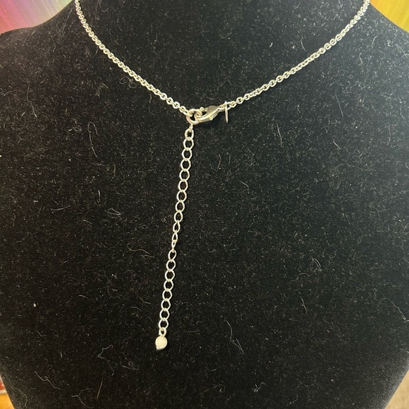 Silver Infinity Pendant Necklace with Blue Accent - Picture 6 of 7